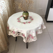Elegant Embroidery Table Satin fabric Pastoral Fabric Tea tablecloth, Luxury Table mat table Cover for decoration 2024 - buy cheap