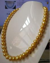 free shipping natural 9-10mm south sea gold pearl necklace 2024 - buy cheap