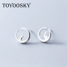 TOYOOSKY 2022 Hot 925 Sterling Silver Cute Rabbit Stud Earrings For Women Girl 3 Colors Fashion Women Wedding Jewelry 2024 - buy cheap