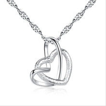 KOFSAC New Fashion 925 Sterling Silver Necklaces For Women Elegant Twine Love Heart Pendant Jewelry Girl Valentine's Day Gifts 2024 - buy cheap