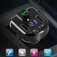 Kit de manos libres para coche, transmisor FM con Bluetooth, reproductor de Audio MP3, USB Dual 3.1A, pantalla de voltaje de carga, reproducción SD TF 2024 - compra barato