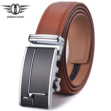 Plyesxale Mens Belts Luxury Genuine Leather Brown Diamond Pattern Automatic Buckle Belt For Men Brand Formal Waist Strap G31 2024 - buy cheap