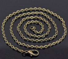DoreenBeads-Cadena de enlace plana con broche de langosta de bronce antiguo, collares de 20 pulgadas, venta por paquete de 12 2024 - compra barato