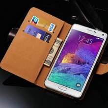 Para Samsung Galaxy Note 4 N9100 Funda de cuero de lujo estilo libro soporte teléfono móvil Flip Card Slot Venta de fundas Note4 SM N910 2024 - compra barato