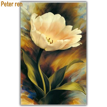 Peter ren Diamond embroidery Diy Diamond painting cross stitch kit 3d square drill Diamond mosaic pasted full canvas White tulip 2024 - buy cheap
