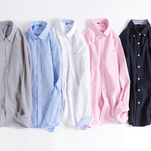 Aoliowen-Camisa de manga larga para hombre, camisa oxford de color sólido a rayas, cómoda, de alta calidad, de algodón, 100%, informal de negocios, 5XL, nueva 2024 - compra barato