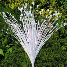 Flores artificiales con purpurina, accesorios florales de hierba de pavo real blanca, hojas de caña Floral, hierba de cebolla, decoración de boda 2024 - compra barato