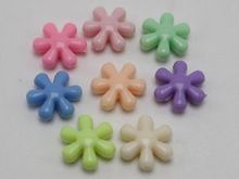 100 Mixed Pastel Color Acrylic Snowflake Flower Beads Charms 15mm Jewelry Making 2024 - buy cheap