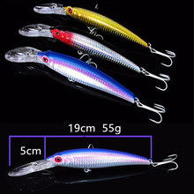 3 pçs 19cm 55g grande jogo wobbler minnow isca de pesca crankbait peche baixo corrico isca artificial pique iscas da carpa 2024 - compre barato