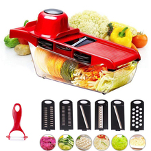 Vegetable Fruit Slicer Cutter Chopper Grater 6 Interchangeable Stainless Steel Blades Peeler Storage Container Kitchen Tools 2024 - buy cheap