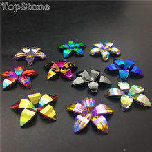 TopStone Mix Colors AB 18mm Bauhinia Flower Resin Sew On Stones Flat Back Sew on rhinestone 2024 - buy cheap
