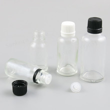 Botella de vidrio esencial transparente con tapón de rosca de plástico, botella cosmética de cristal transparente con tapón de rosca de 1/2oz, 5ml, 10ml, 20ml, 30ml, 50ml, 100ml, 15 Uds. 2024 - compra barato