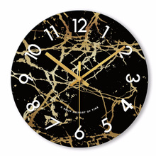Black Marble Wall Clock Simple Decorative Creative Nordic Modern Marble Clock Wall Clock for Living Room Kitchen Office Bedroom 2024 - buy cheap