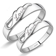 2pcs Authentic white gold Forever Love Heart Finger Lovers Ring Original Couple Jewelry Valentine's Day Gift Plata 2024 - buy cheap