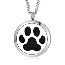 charm Aroma Diffuser Necklace Dog Paw Print Designs Stainless Steel Pendant Perfume Lockets Essential Oil Aromatherapy Necklace 2024 - buy cheap