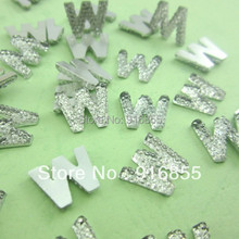 Fashion 24pcs/lot  14*12mm Craft Letter/Alphabet ' W" flatback Resin Rhinestone Beads For DIY Decoration 2024 - buy cheap