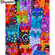 Dispaint-pintura diamante 5D DIY "paisaje de gato de dibujos animados", bordado de diamantes de imitación cuadrados o redondos, estilo punto de cruz 5D, decoración del hogar, A10718 2024 - compra barato