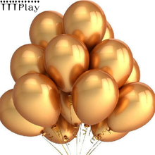 Lote de 10 globos dorados de 12 pulgadas de espesor, 2,8g, globos de helio de látex, decoración, boda inflable, suministros para fiesta de cumpleaños 2024 - compra barato