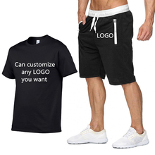 Camiseta con Logo personalizado para hombre, camisa con estampado divertido de Anime, Hip-hop, de algodón, manga corta, de alta calidad, traje de 2 uds. 2024 - compra barato