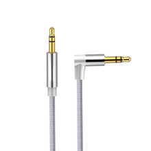 EPULA нейлоновый разъем аудио кабель 3,5 мм до 3,5 мм Aux кабель папа-папа 90 градусов правый угол наушников Aux разъем для наушников 3 м 2024 - купить недорого