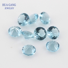 Envío Gratis tamaño 1,0-12mm Color 106 # azul claro forma redonda corte a máquina de piedra de vidrio suelta gemas sintéticas para joyería 2024 - compra barato