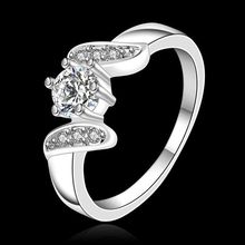 Free Shipping 925 jewelry silver plated Jewelry Ring Fine Fashion Silver Plated Zircon Women&Men Finger Ring SMTR155 2024 - buy cheap