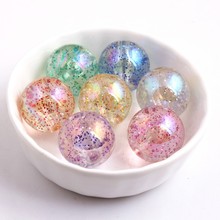 OYKZA AAA Quality Acrylic Round Shinny Glitter Beads for Chunky Fashion Jewelry Necklace 10mm 12mm 16mm 20mm 2024 - buy cheap