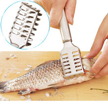 Скребок для очистки рыбной чешуи, чистящая щетка для рыбной чешуи, нож для удаления чешуи, инструменты для морепродуктов 2024 - купить недорого