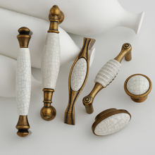 Puxador de gavetas armários e gavetas, elegante projetado 2 peças de cerâmica europeia, para móveis, gabinete de cozinha, puxador de maçanetas 2024 - compre barato