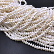Natural Freshwater Pearl 7-8mm Rondelle Natural Pearls Baroque Beads Punch Loose Beads for DIY Jewelry Making DIY Craft 14" 2024 - buy cheap
