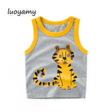 Luoyamy 2-9Years животных тигра для маленьких мальчиков жилет без рукавов жилет для девочек Детская жилетка для мальчиков Детская школьная одежда малыш Летняя майка хлопок 2024 - купить недорого