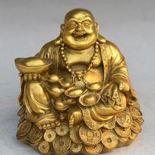 SHUN brass select size copper Maitreya money Laughing Buddha Sitting money Buddha living room Offering Lucky decoration Crafts 2024 - buy cheap