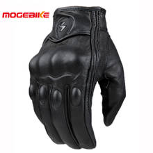Retro Pursuit Perforated Real Leather Motorcycle Gloves Moto Waterproof Gloves Motorcycle Protective Gears Motocross Gloves gift 2024 - buy cheap