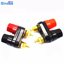 Sindax-Enchufes Banana para parejas, terminales duales de 4mm, enchufe de Banana, doble poste de encuadernación hexagonal, amplificador de conector rojo y negro 2024 - compra barato