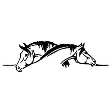 26*7.5CM Creative Two Horses Graphical Car Sticker And Decal Funny Animal Car Styling Black/Silver S1-2110 2024 - buy cheap