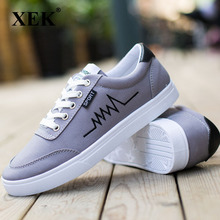 XEK 2018 New Fashion Breathable Canvas Men Shoes Lace-Up Solid men's vulcanized shoes Spring Autumn Quality Shoes ZLL132 2024 - buy cheap