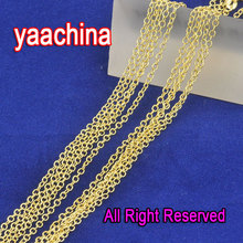 18 Inches  Fashion  Yellow Gold Filled Chains Necklaces ROLO Word "O" Chain Necklace 1.3MM For Pendant New 2024 - buy cheap