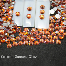 SS3-SS34 Sunset glow Rhinestones Back Flat Round Nail Art Decorations And Stones Non Hotfix Rhinestones Crystals for DIY Glass 2024 - buy cheap