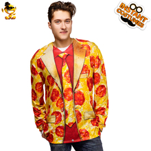 Halloween Cosplay Men Food 3D Printing Pizza Suit Delicious Long Sleeve Shirt Costume  Adult Funny Party 2024 - buy cheap