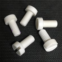 20pcs M6 Polypropylene PP Slotted word Cylinder head Acid and alkali resistant preservative plastic screw bolt 10-60mm Length 2024 - buy cheap