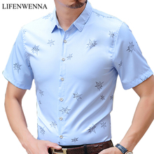 Hot 2019 New Fashion Brand Mens Printed Shirt Short Sleeve Slim Fit Shirt Men Summer Casual Mens Hawaii Shirts Men Size M-7XL 2024 - buy cheap