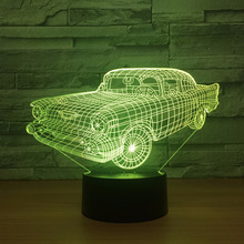 Красочный автомобильный 3d светильник для спальни, прикроватный светодиодный креативный Ночной светильник, новое причудливое видение, рождественские украшения, подарок для детской комнаты, светильник 2024 - купить недорого