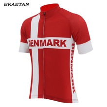 denmark cycling jersey short sleeve summer red white clothing cycling wear racing clothing bicycle clothes braetan 2024 - buy cheap