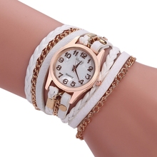 Брендовые изысканные женские часы, Модный повседневный браслет, ручная вязка, кожа, Аналоговый кварцевый ремешок, наручные часы для женщин, Montre Femme 2024 - купить недорого