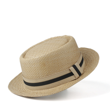 Шляпа от солнца из рафии для мужчин и женщин, Соломенная Панама от солнца, с плоским верхом, для пляжа, лето 2019 2024 - купить недорого
