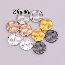 ZHU RU 20pcs/lot 8mm Mesh Spherical surface honeycomb shape round Charms Pendant jewelry findings for DIY Fit Necklace 2024 - buy cheap