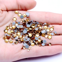 Diamantes de imitación de cristal de topacio ligero para uñas, ss6-ss30 de arte y pegamento mixto, Hierro en diamantes de Strass, fabricación de joyas DIY 2024 - compra barato