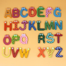 Ímãs de geladeira madeira de 26 alfabeto, ímã brinquedo desenvolvimento intelectual crianças escola escritório quadro branco 2024 - compre barato