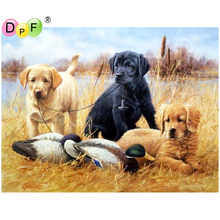 DPF DIY Gift 5D full Round Diamond Painting dogs and gooses Diamond Embroidery Magic Cube Cross Stitch crafts Mosaic Art Decor 2024 - buy cheap