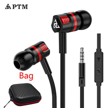 PTM In-Ear Earphone Bass Stereo Headset 3.5mm Wired Earbuds with Mic Handsfree for Phone Samsung Xiaomi Iphone Mp3 Kulaklik 2024 - buy cheap
